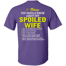 Load image into Gallery viewer, 5 Things You Should Know About My Spoiled Wife She Was Born In August Shirts Back Side