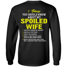 Load image into Gallery viewer, 5 Things You Should Know About My Spoiled Wife She Was Born In August Shirts Back Side